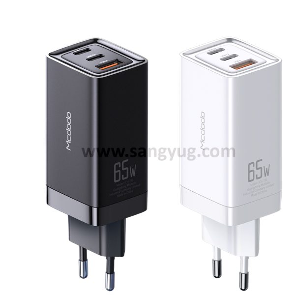 Mcdodo Gan 65W Dual Type-C+Usb Mini Size Wall Charger (Uk Plug)-White