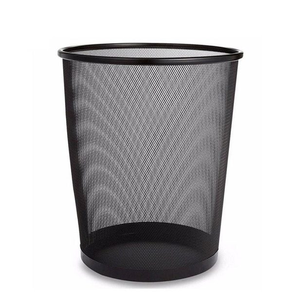 Mesh Stationery -Large Trash Can, Round 295*240*348Mm Black
