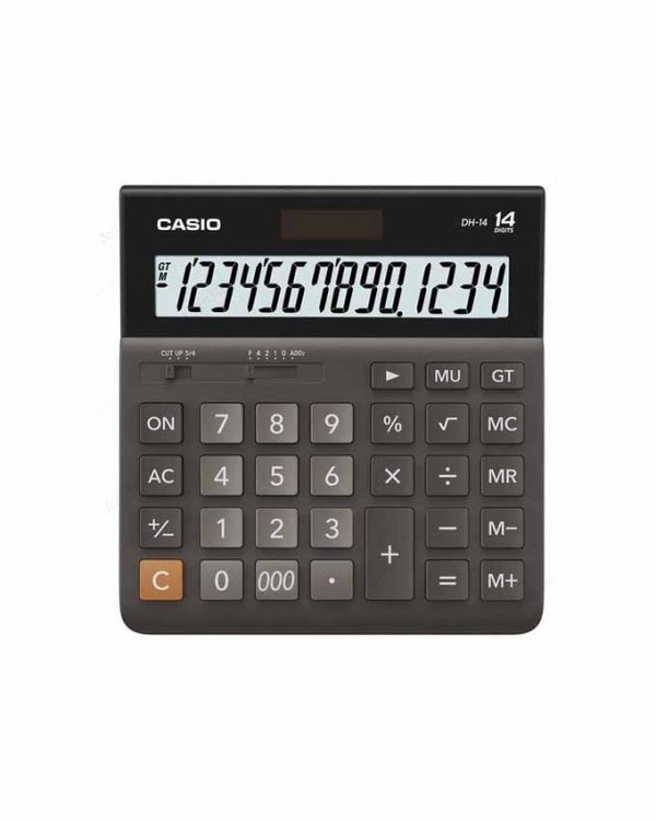 MH-14-BK Desktop Calculator Big Display, Mark-Up %, Grand Total Memory 14 Digits Casio 2 Way Black