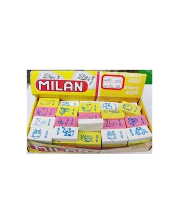Eraser Plain For Pencil, 80Pcs/Pkt Milan