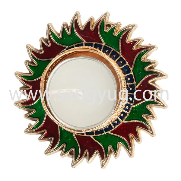 Fancy Colorful Green/Red Diwa With Candlel in Centre