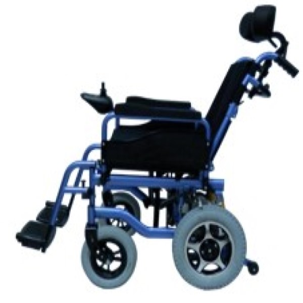 Electric Power Wheelchair Aluminum Frame, Shock Absorption System Lying Down